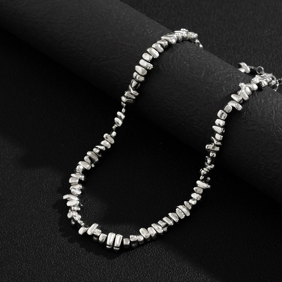 Irregular CCB Beads Chains Short Choker Necklace for Men Trendy Beaded Chains Collar on the Neck 2023 Fashion Jewelry Male Gifts